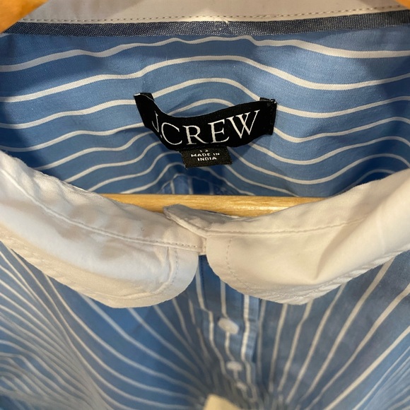 J.Crew Button Up Shirt Stripe Cropped - Picture 3 of 4